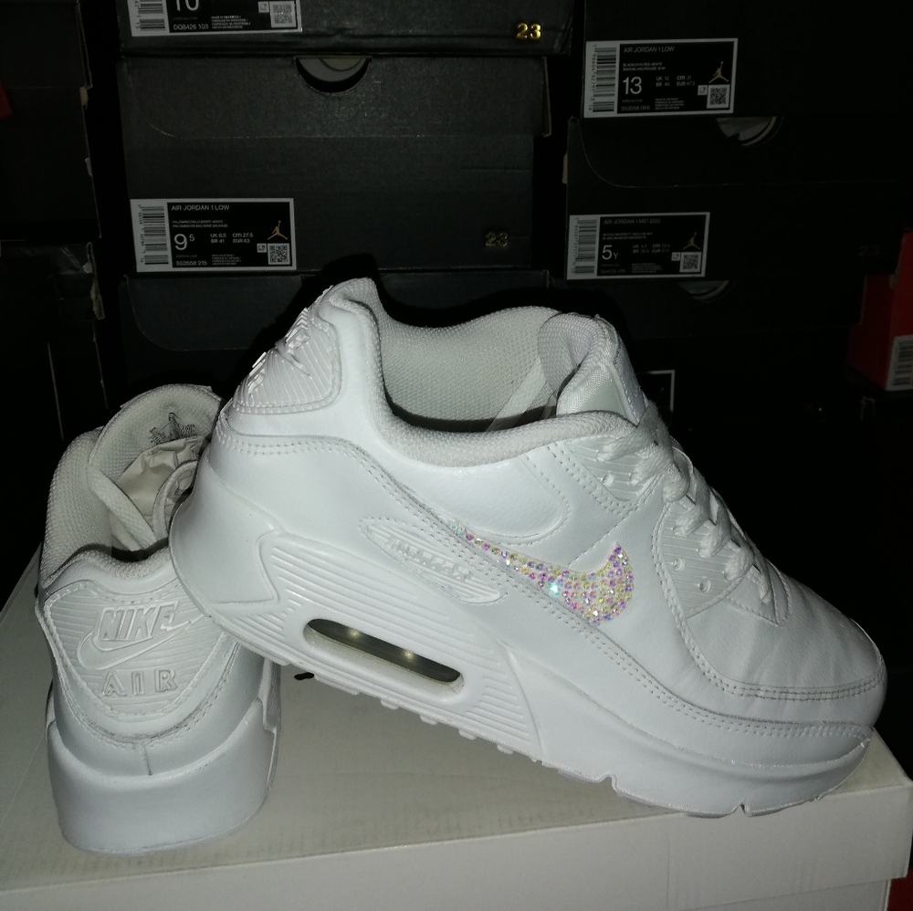 NIKE AIR MAX 90S "SWAROVSKI CRYSTALS CUSTOMIZED WOMEN'S US SIZE 8.5 GREAT COND - Picture 11 of 12